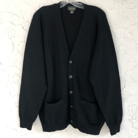 J. Crew Sweaters - J.CREW Black Chunky Wool Button Front Cardigan M